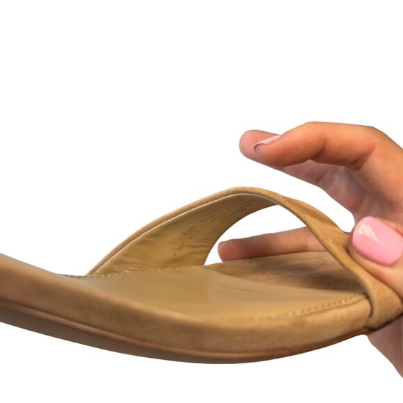 Sam Edelman Tan Suede Block Heel Sandals | Ankle Strap Heels - Picture 7 of 12